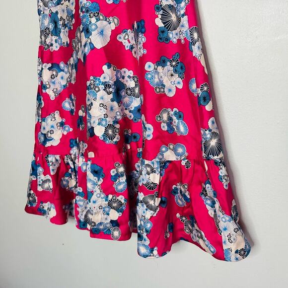 DIANE VON FURSTENBERG Pink Floral Sleeveless Crewneck Topanga Mini Dress Size 4 - Picture 8 of 12